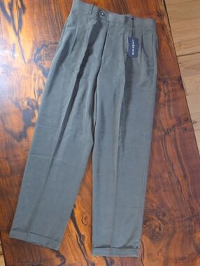 Tailored Men's Olive Dress Trousers🔥Y2K🔥ECLECTIC GRANDPA🔥SKATER🔥NWT🔥